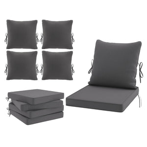 English Elm Outdoor Patio Sofa Cushions with Removable Washable Covers and Adjustable Straps Grey Set of 4 T3623P586237