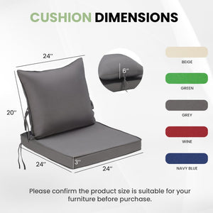 English Elm Outdoor Patio Sofa Cushions with Removable Washable Covers and Adjustable Straps Grey Set of 4 T3623P586237