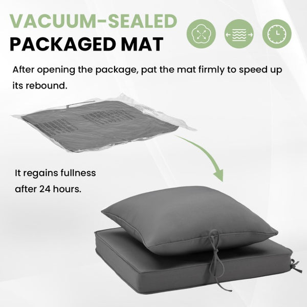 English Elm Outdoor Patio Sofa Cushions with Removable Washable Covers and Adjustable Straps Grey Set of 4 T3623P586237