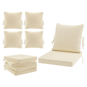 English Elm Outdoor Patio Sofa Cushions with Removable Washable Covers and Adjustable Straps Beige Set of 4 T3623P586238