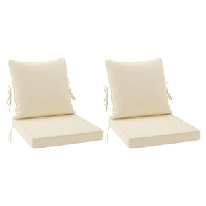 English Elm Outdoor Patio Sofa Cushions with Removable Washable Covers and Adjustable Straps Beige Set of 4 T3623P586238