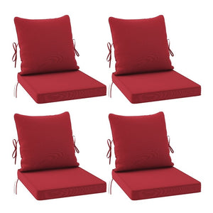English Elm Outdoor Patio Sofa Cushions with Removable Washable Covers and Adjustable Straps Red Set of 4 T3623P586239
