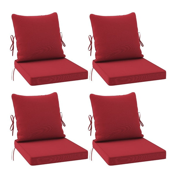 English Elm Outdoor Patio Sofa Cushions with Removable Washable Covers and Adjustable Straps Red Set of 4 T3623P586239