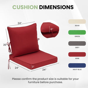 English Elm Outdoor Patio Sofa Cushions with Removable Washable Covers and Adjustable Straps Red Set of 4 T3623P586239