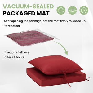 English Elm Outdoor Patio Sofa Cushions with Removable Washable Covers and Adjustable Straps Red Set of 4 T3623P586239