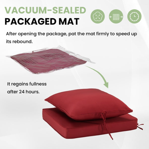English Elm Outdoor Patio Sofa Cushions with Removable Washable Covers and Adjustable Straps Red Set of 4 T3623P586239