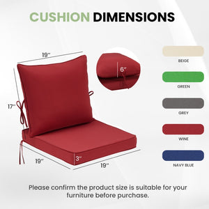 English Elm Outdoor Patio Sofa Cushions with Removable Washable Covers and Adjustable Straps Red Set of 4 T3623P586239