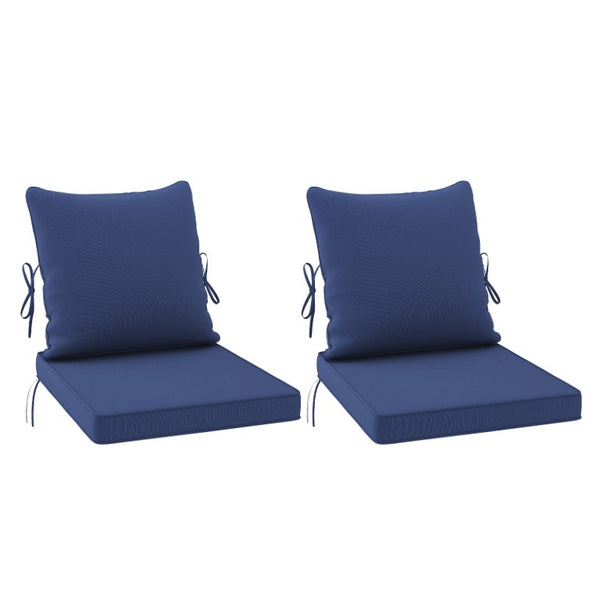 English Elm Outdoor Patio Sofa Cushions with Removable Washable Covers and Adjustable Straps Navy Blue Set of 2 T3623P586241