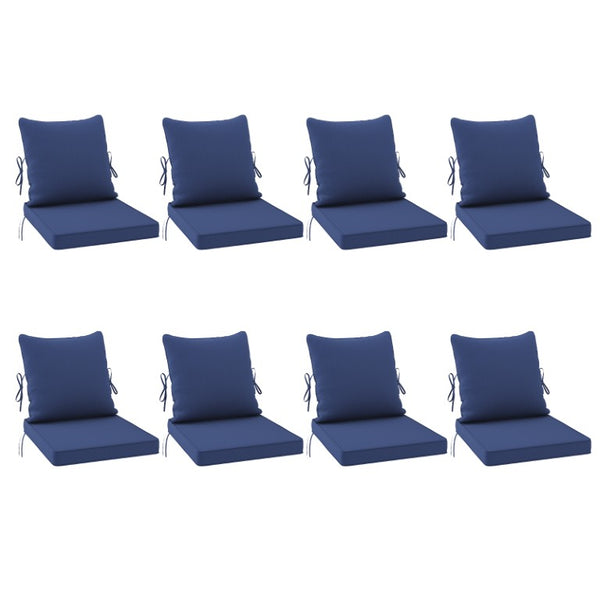 English Elm Outdoor Patio Sofa Cushions with Removable Washable Covers and Adjustable Straps Navy Blue Set of 2 T3623P586241