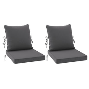 English Elm Outdoor Patio Sofa Cushions with Removable Washable Covers and Adjustable Straps Grey Set of 2 T3623P586242