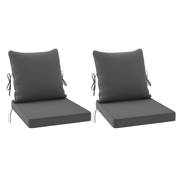 English Elm Outdoor Patio Sofa Cushions with Removable Washable Covers and Adjustable Straps Grey Set of 2 T3623P586242