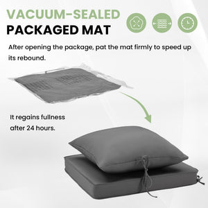 English Elm Outdoor Patio Sofa Cushions with Removable Washable Covers and Adjustable Straps Grey Set of 2 T3623P586242