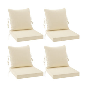 English Elm Outdoor Patio Sofa Cushions with Removable Washable Covers and Adjustable Straps Beige Set of 2 T3623P586243