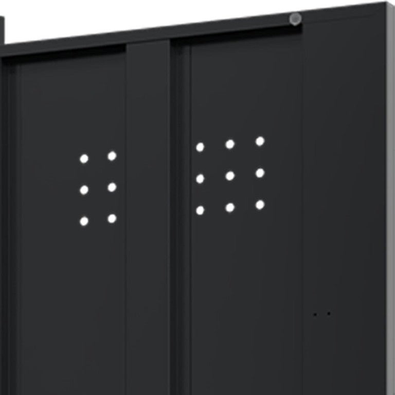 English Elm Tall Slim Steel Utility Cabinet with Lock Hanging Rod and Shelves for Laundry Garage T3625P496988