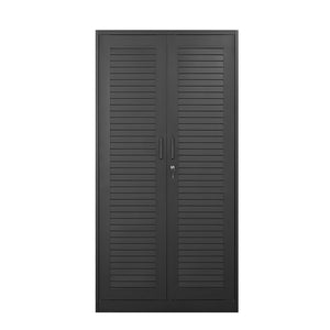 English Elm Metal Tall Utility Cabinet with Locking Doors Wheels and Hanging Rod for Garage Black T3625P538114