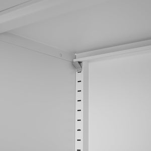 English Elm Metal Tall Utility Cabinet with Locking Doors Wheels and Hanging Rod for Garage White T3625P538115