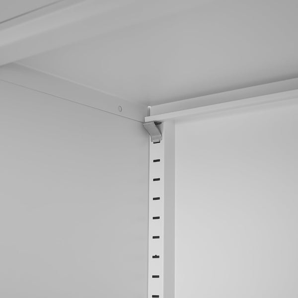 English Elm Metal Tall Utility Cabinet with Locking Doors Wheels and Hanging Rod for Garage White T3625P538115