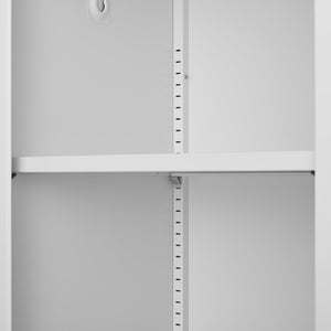English Elm Metal Tall Utility Cabinet with Locking Doors Wheels and Hanging Rod for Garage White T3625P538115