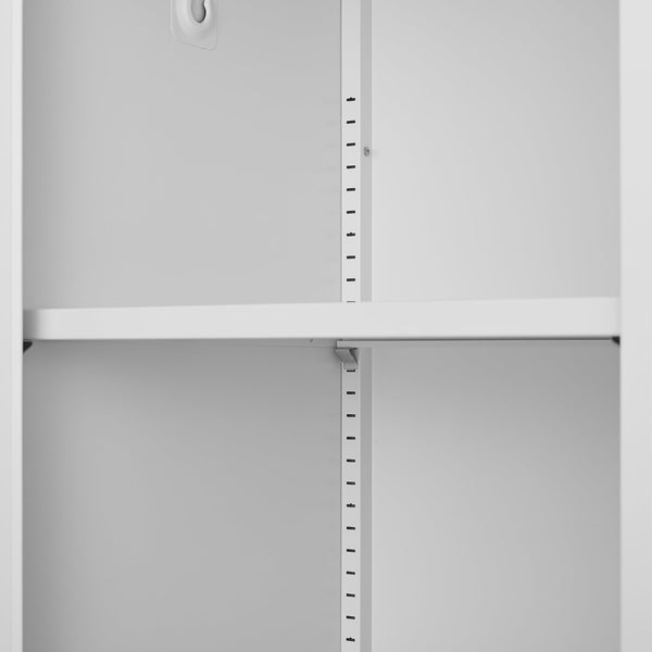 English Elm Metal Tall Utility Cabinet with Locking Doors Wheels and Hanging Rod for Garage White T3625P538115
