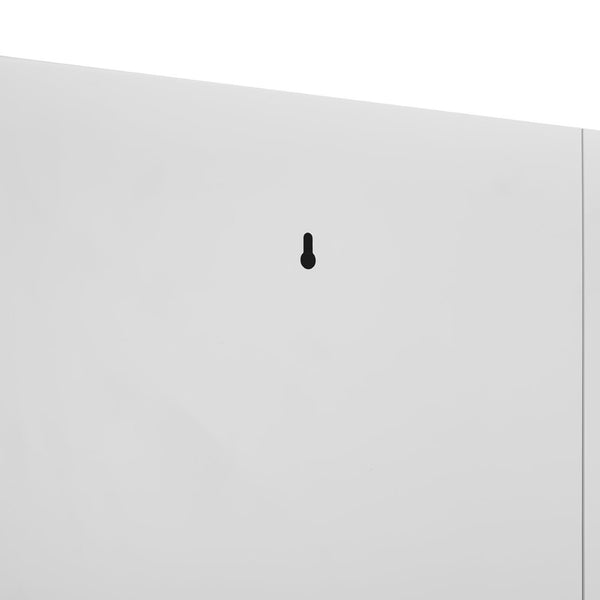English Elm Metal Tall Utility Cabinet with Locking Doors Wheels and Hanging Rod for Garage White T3625P538115