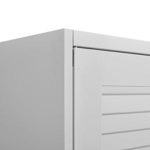 English Elm Metal Tall Utility Cabinet with Locking Doors Wheels and Hanging Rod for Garage White T3625P538115
