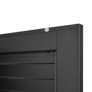 English Elm Metal Tall Utility Cabinet with Locking Doors Wheels and Hanging Rod for Garage T3625P538116