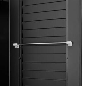 English Elm Metal Tall Utility Cabinet with Locking Doors Wheels and Hanging Rod for Garage T3625P538116