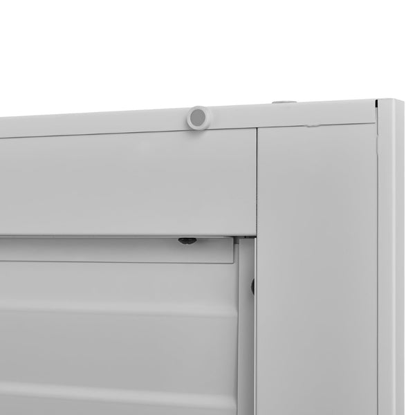 English Elm Metal Tall Utility Cabinet Freestanding Steel Storage with Locking Doors and Rolling Wheels T3625P538117