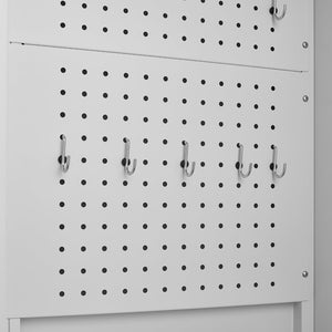 English Elm Metal Tall Utility Cabinet Freestanding Steel Storage with Locking Doors and Rolling Wheels T3625P538117