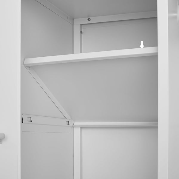 English Elm Metal Tall Utility Cabinet Freestanding Steel Storage with Locking Doors and Rolling Wheels T3625P538117