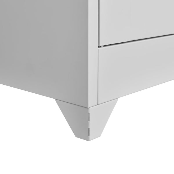 English Elm Metal Tall Utility Cabinet Freestanding Steel Storage with Locking Doors and Rolling Wheels T3625P538117
