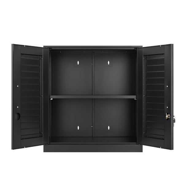 English Elm Metal Wall Mounted Cabinet Locking Steel Garage Storage with Adjustable Shelving T3625P538118