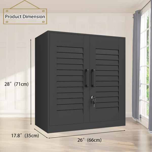 English Elm Metal Wall Mounted Cabinet Locking Steel Garage Storage with Adjustable Shelving T3625P538118