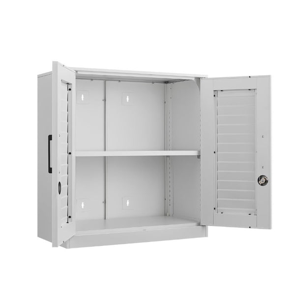English Elm Metal Wall Mounted Garage Cabinet with Locking Door Adjustable Steel Shelving T3625P538119