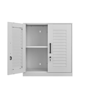 English Elm Metal Wall Mounted Garage Cabinet with Locking Door Adjustable Steel Shelving T3625P538119