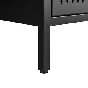 English Elm Classic Steel Tilt Out Shoe Cabinet Slim Entryway Organizer with Side Hooks and Ventilated Doors Black T3625P553006