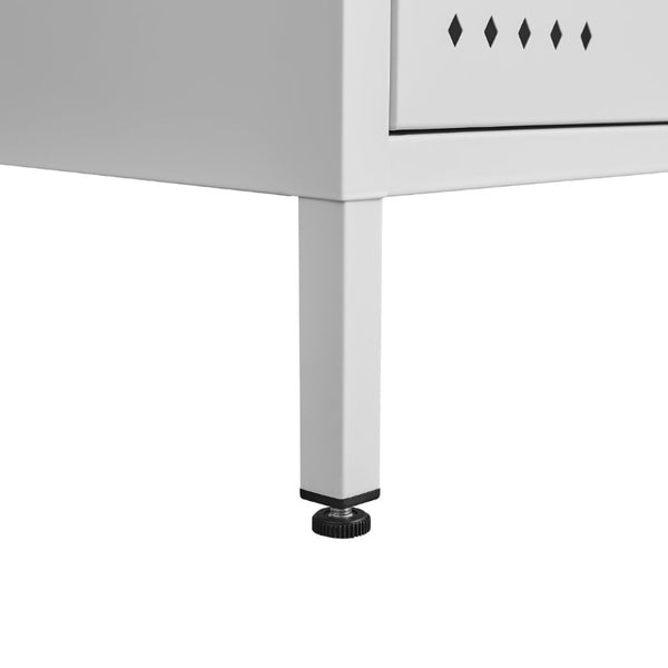 English Elm Classic Steel Tilt Out Shoe Cabinet Slim Entryway Organizer with Side Hooks and Ventilated Doors White T3625P553009