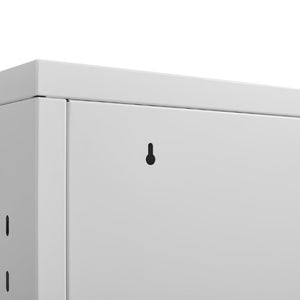 English Elm Classic Steel Tilt Out Shoe Cabinet Slim Entryway Organizer with Side Hooks and Ventilated Doors White T3625P553009