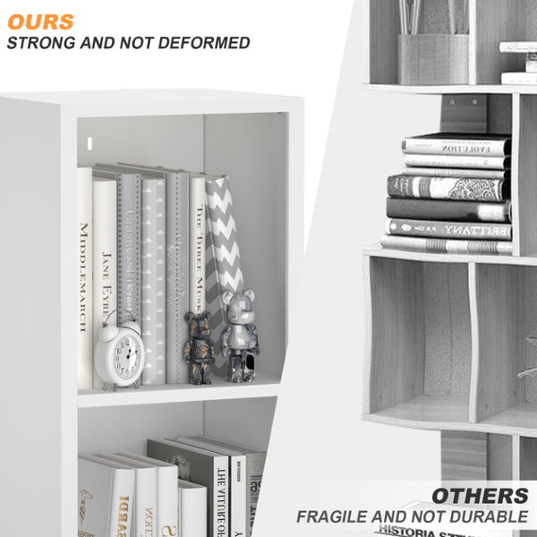 English Elm 6-Tier Metal Open Bookshelf Slim Freestanding Steel Unit for Home Office or Bedroom T3625P608040