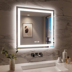English Elm 36X36 Frameless LED Bathroom Mirror with Anti-Fog Dimmable Vanity Lighting Smart T3757P588786