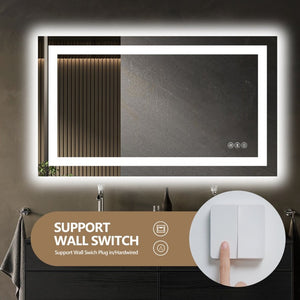 English Elm 48X30 Frameless LED Vanity Mirror with Anti Fog Dimmable Smart Lighting Spa Bath T3757P588789
