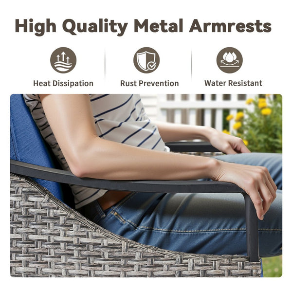 English Elm 73.4 Inch Handwoven PE Wicker Outdoor Sofa with UV Resistant Steel Frame for Patio T3773P416058