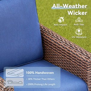 English Elm Patio Resin Wicker Swivel Glider Chairs Cushioned Set of 2 All Weather Outdoor T3773P417226