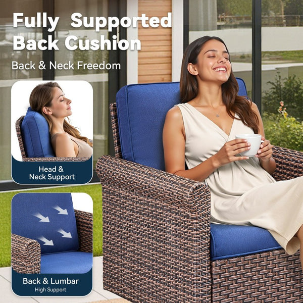 English Elm Patio Resin Wicker Swivel Glider Chairs Cushioned Set of 2 All Weather Outdoor T3773P417226
