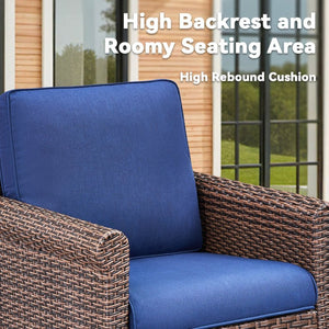 English Elm Patio Resin Wicker Swivel Glider Chairs Cushioned Set of 2 All Weather Outdoor T3773P417226