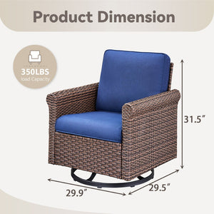 English Elm Patio Resin Wicker Swivel Glider Chairs Cushioned Set of 2 All Weather Outdoor T3773P417226