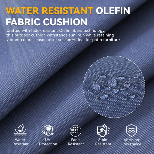 English Elm 6 Inch High Density Foam Outdoor Chair Cushions with Olefin Removable Cover UV Resistant Navy Blue 1 Set T3773P573176