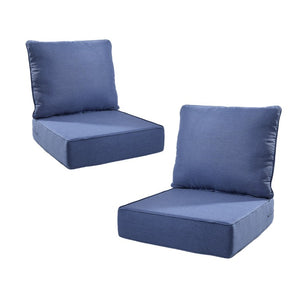 English Elm 6 Inch High Density Foam Outdoor Chair Cushions with Olefin Removable Cover UV Resistant Navy Blue 2 Sets T3773P573177