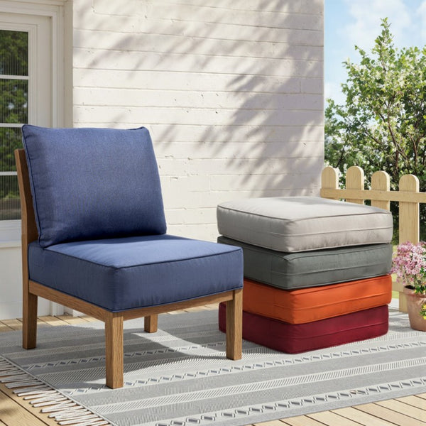 English Elm 6 Inch High Density Foam Outdoor Chair Cushions with Olefin Removable Cover UV Resistant Navy Blue 3 Sets T3773P573178