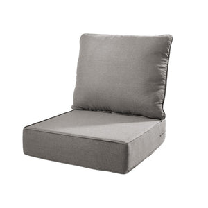 English Elm 6 Inch High Density Foam Outdoor Chair Cushions with Olefin Removable Cover UV Resistant Gray 1 Set T3773P573183